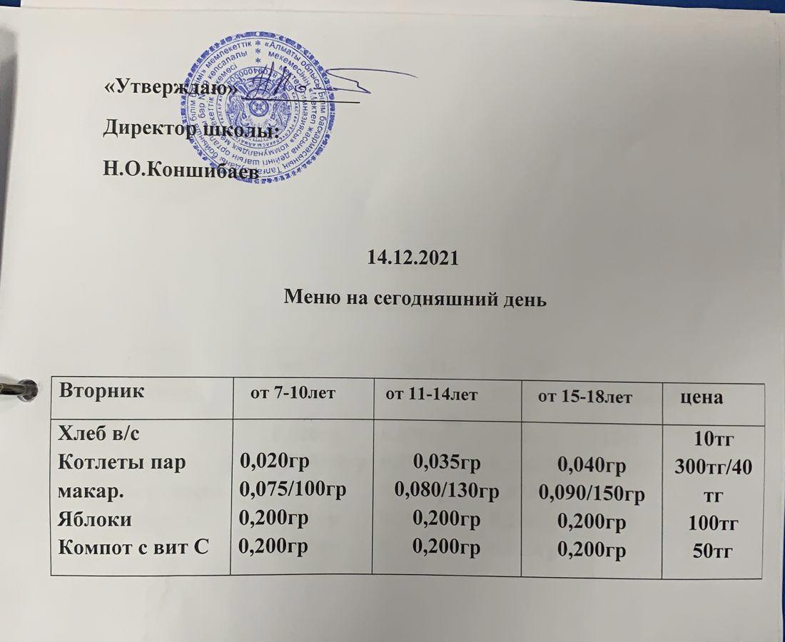 Ас мәзірі 14.12.2021 ж