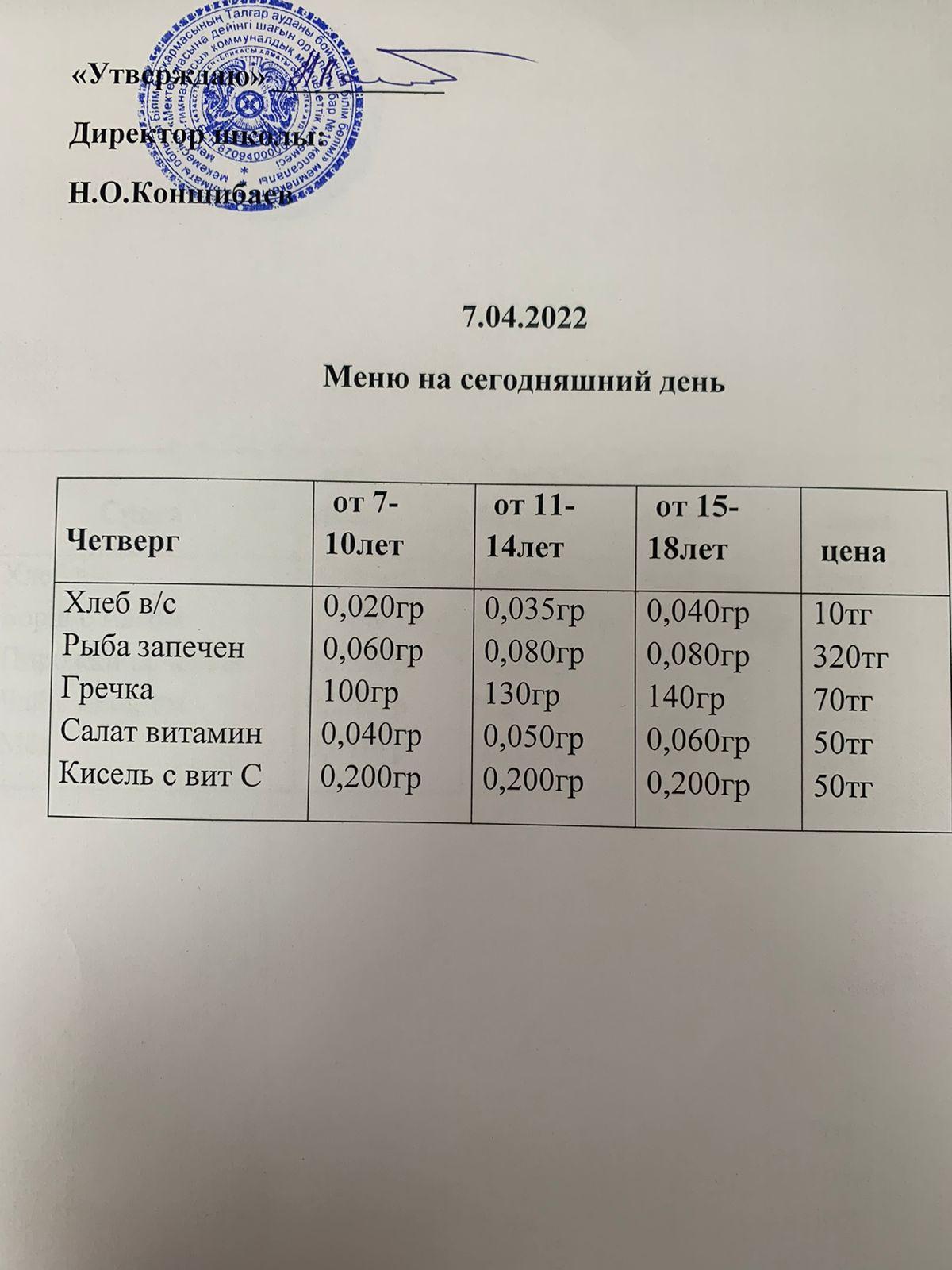 Ас мәзірі