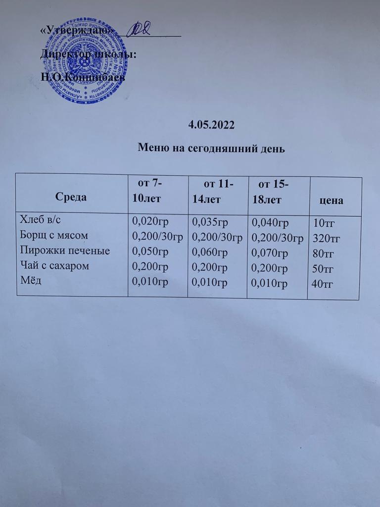 Ас мәзірі