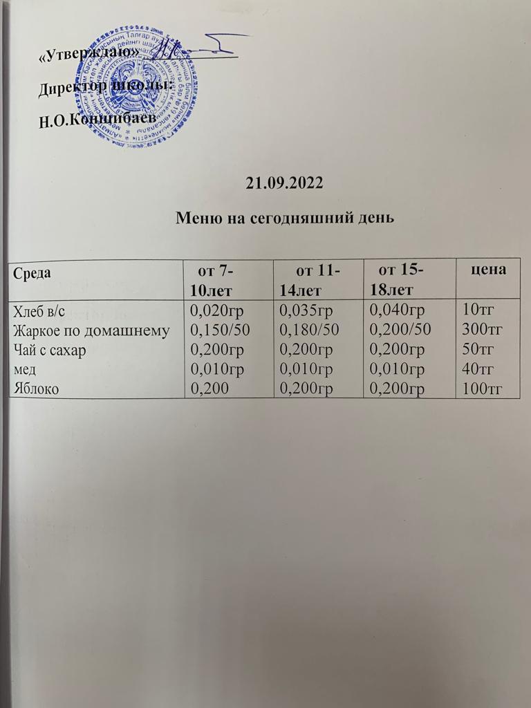 Ас мәзірі