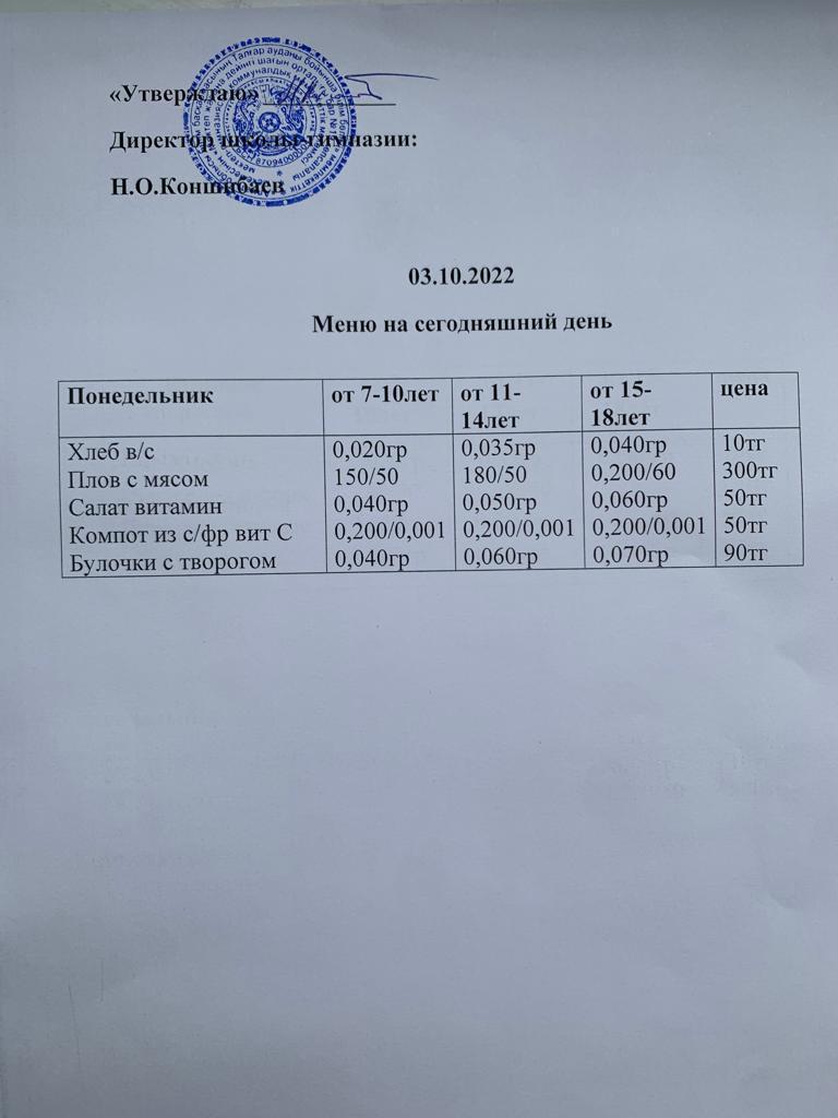 Ас мәзірі