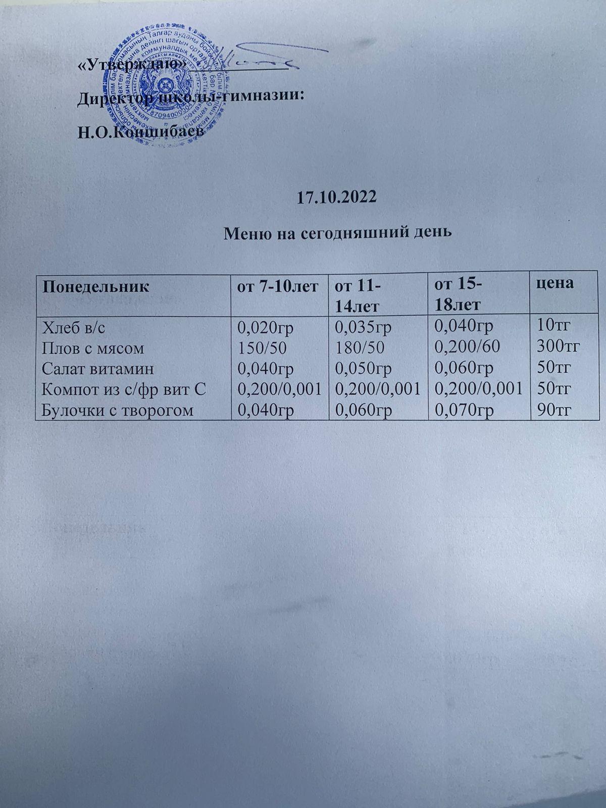 Ас мәзірі