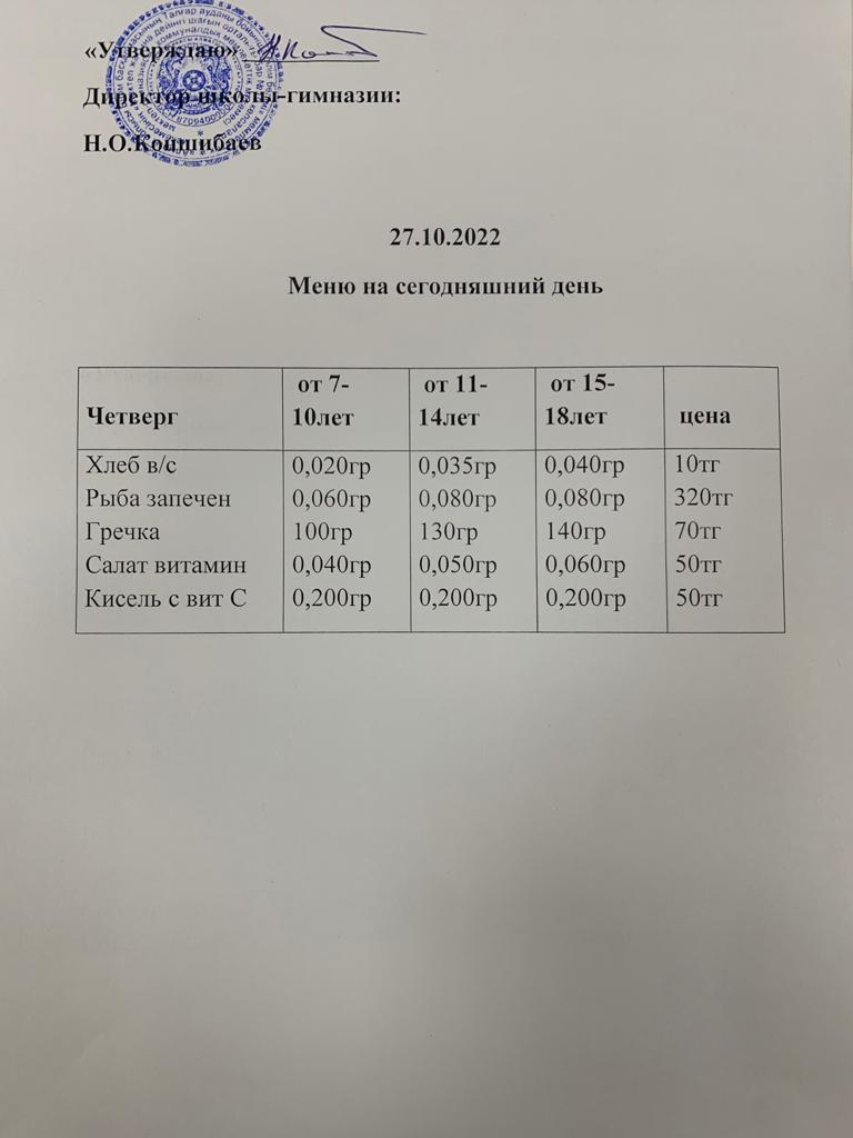 Ас мәзірі