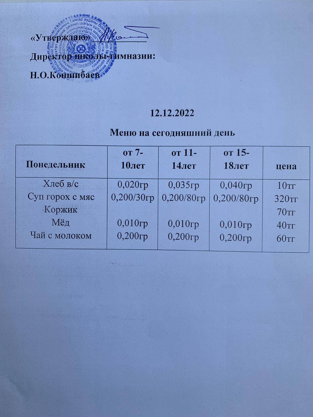 Ас мәзірі