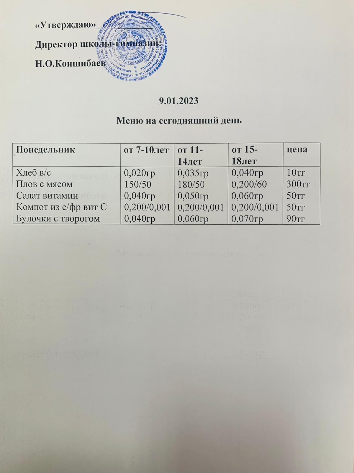 Ас мәзірі