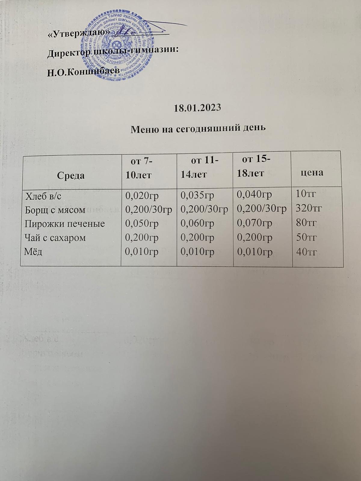 Ас мәзірі