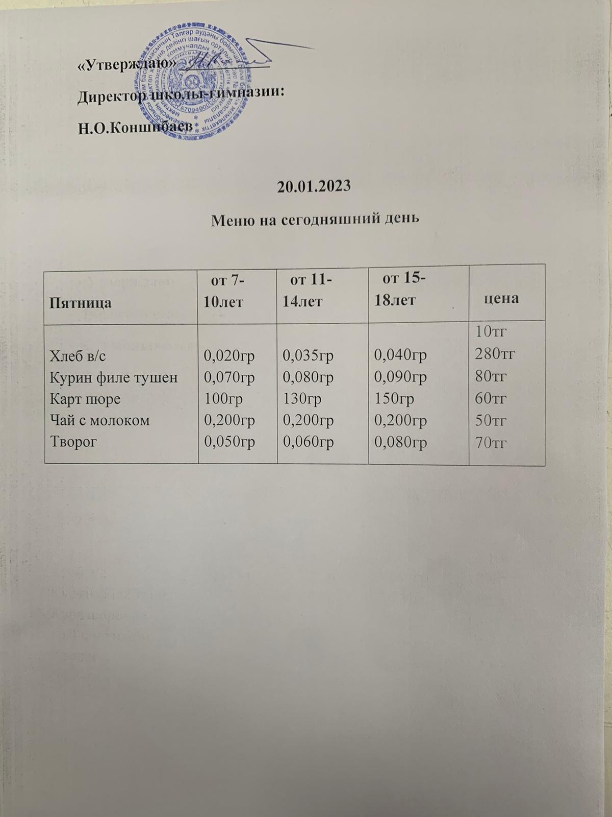 Ас мәзірі