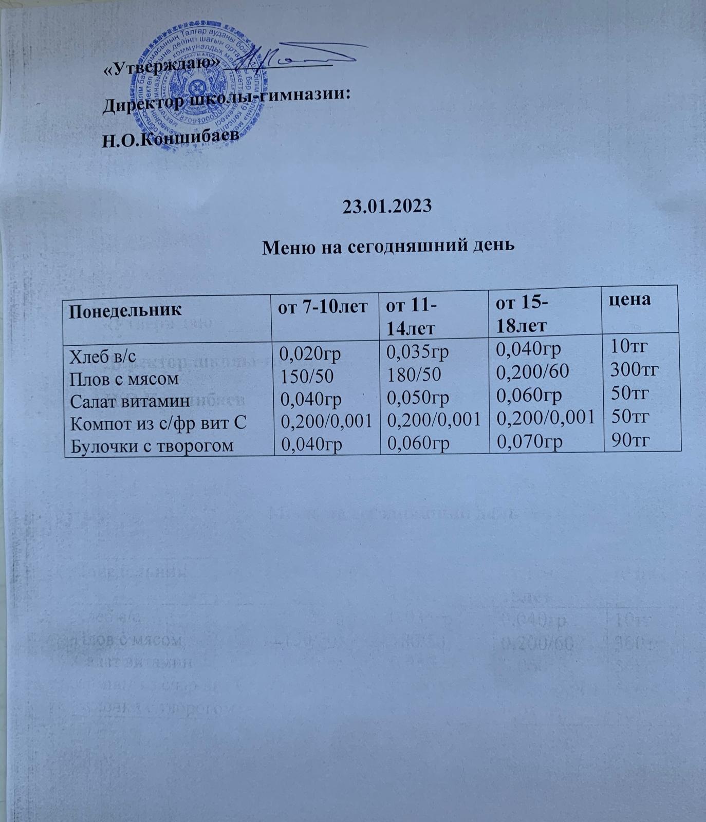 Ас мәзірі