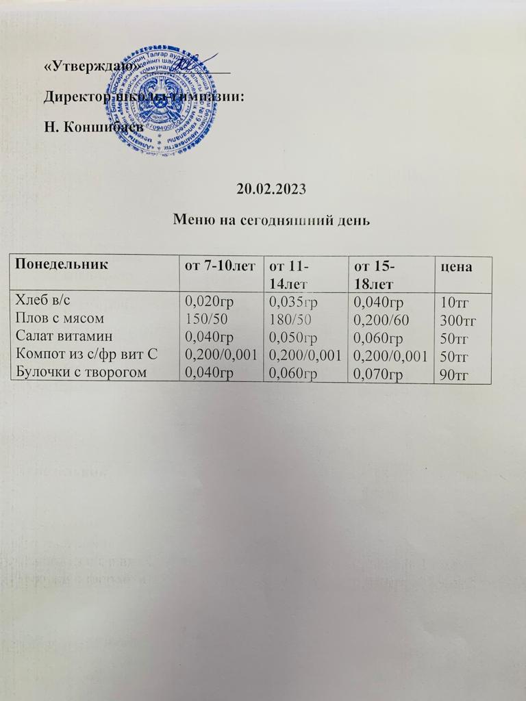 Ас мәзірі