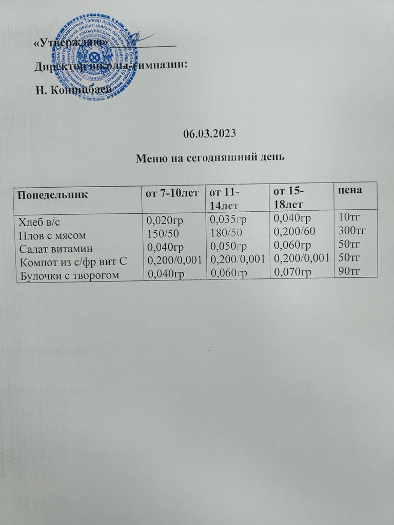 Ас мәзірі