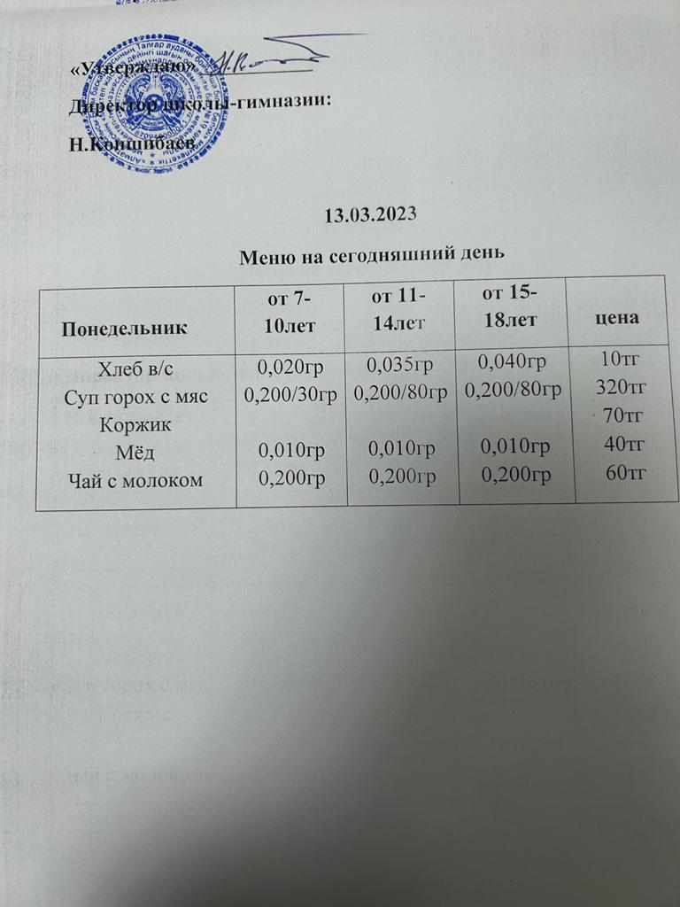 Ас мәзірі