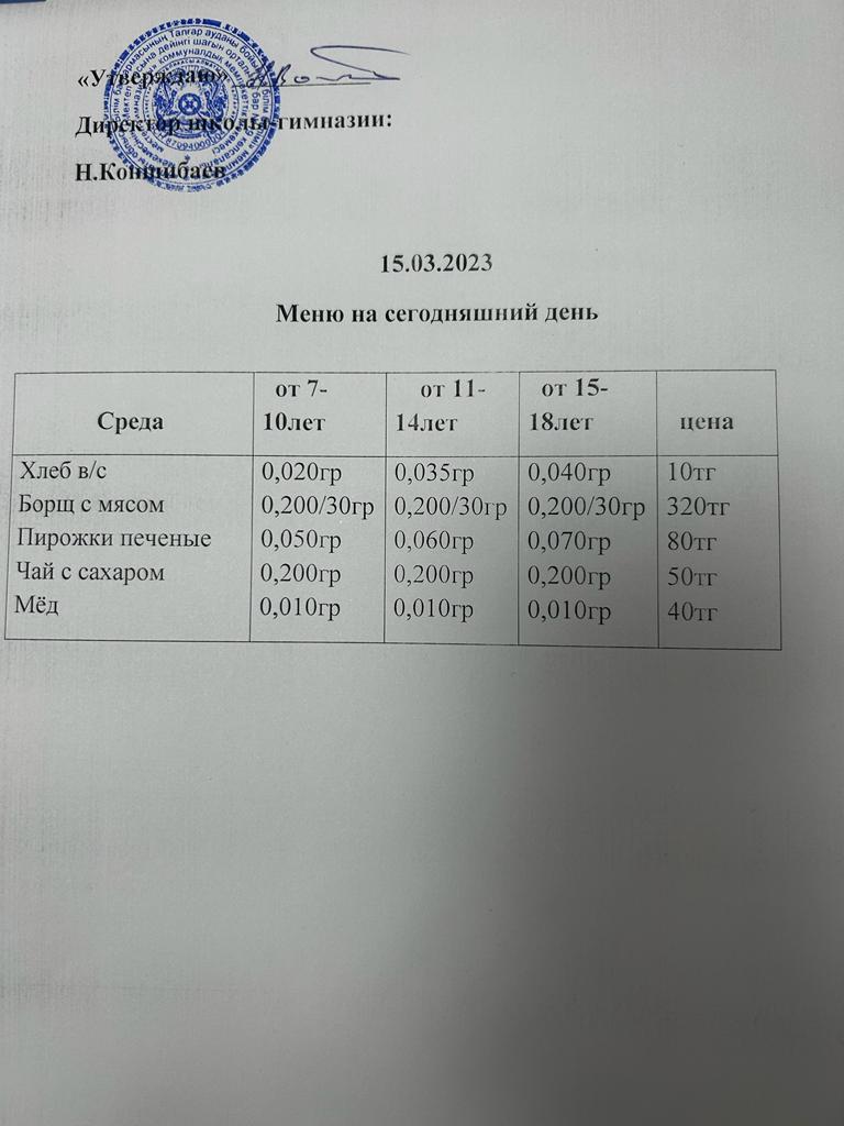 Ас мәзірі