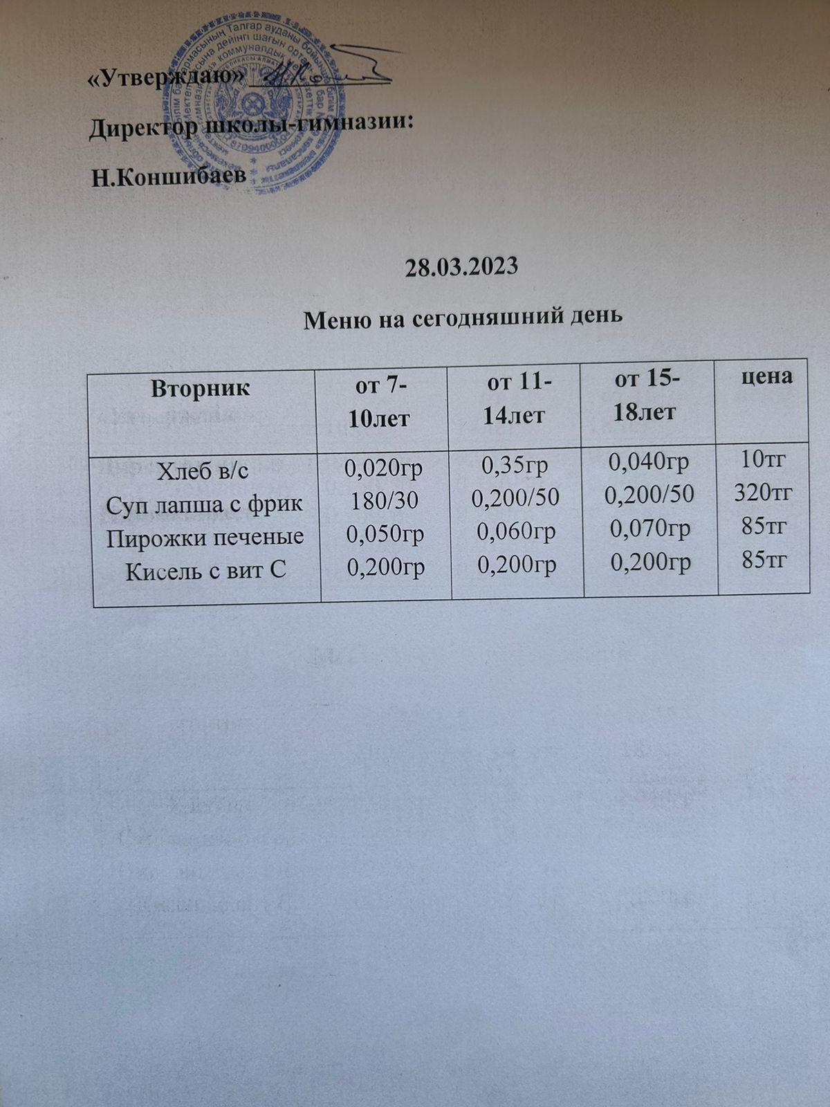 Ас мәзірі