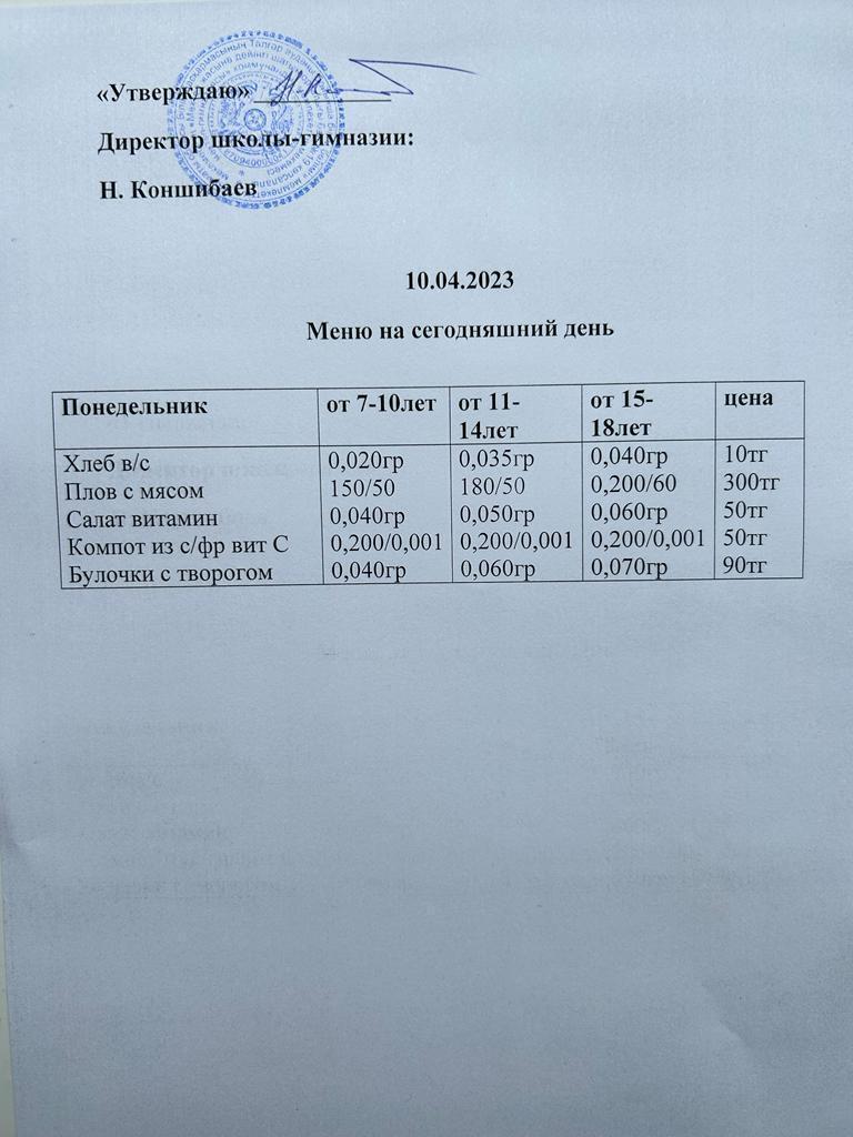 Ас мәзірі