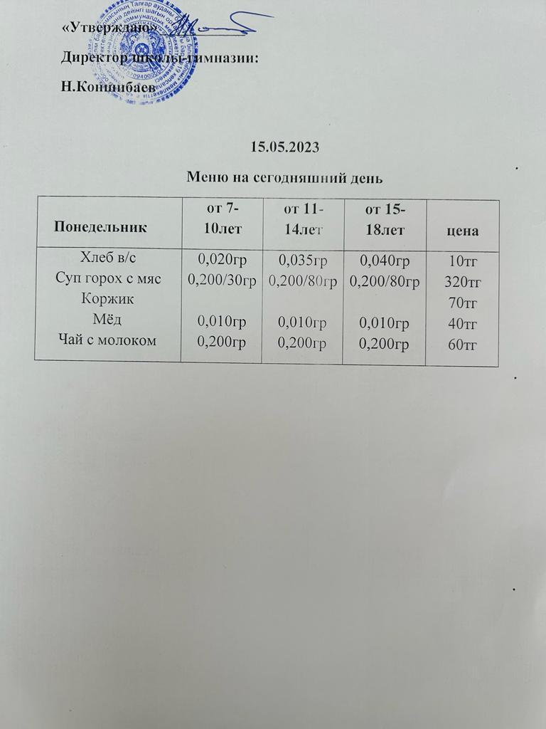 Ас мәзірі