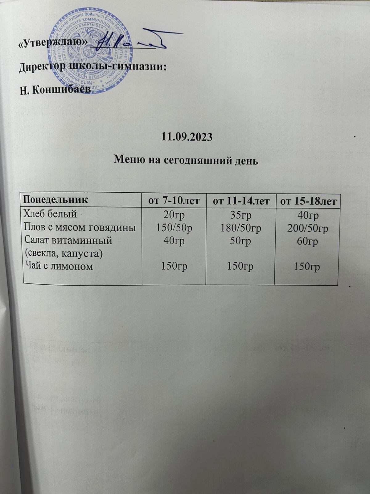 Ас мәзірі