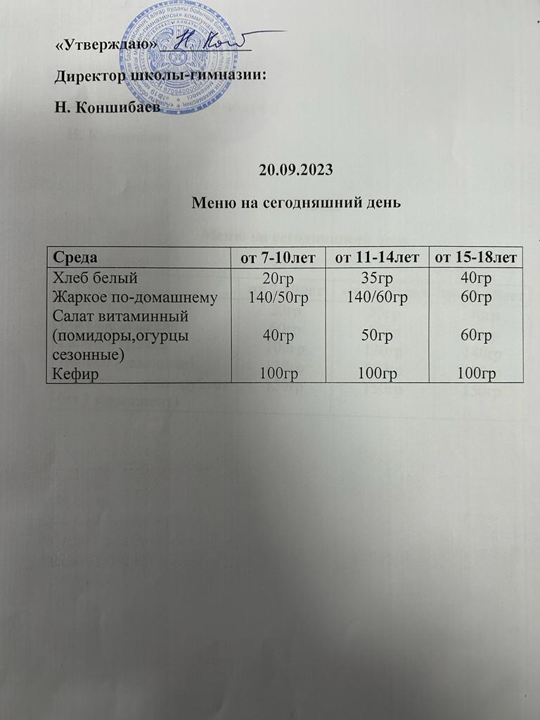 Ас мәзірі