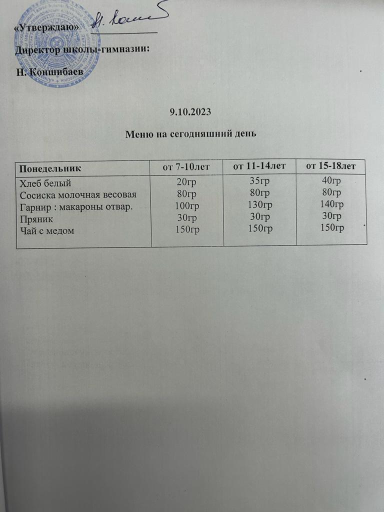 Ас мәзірі