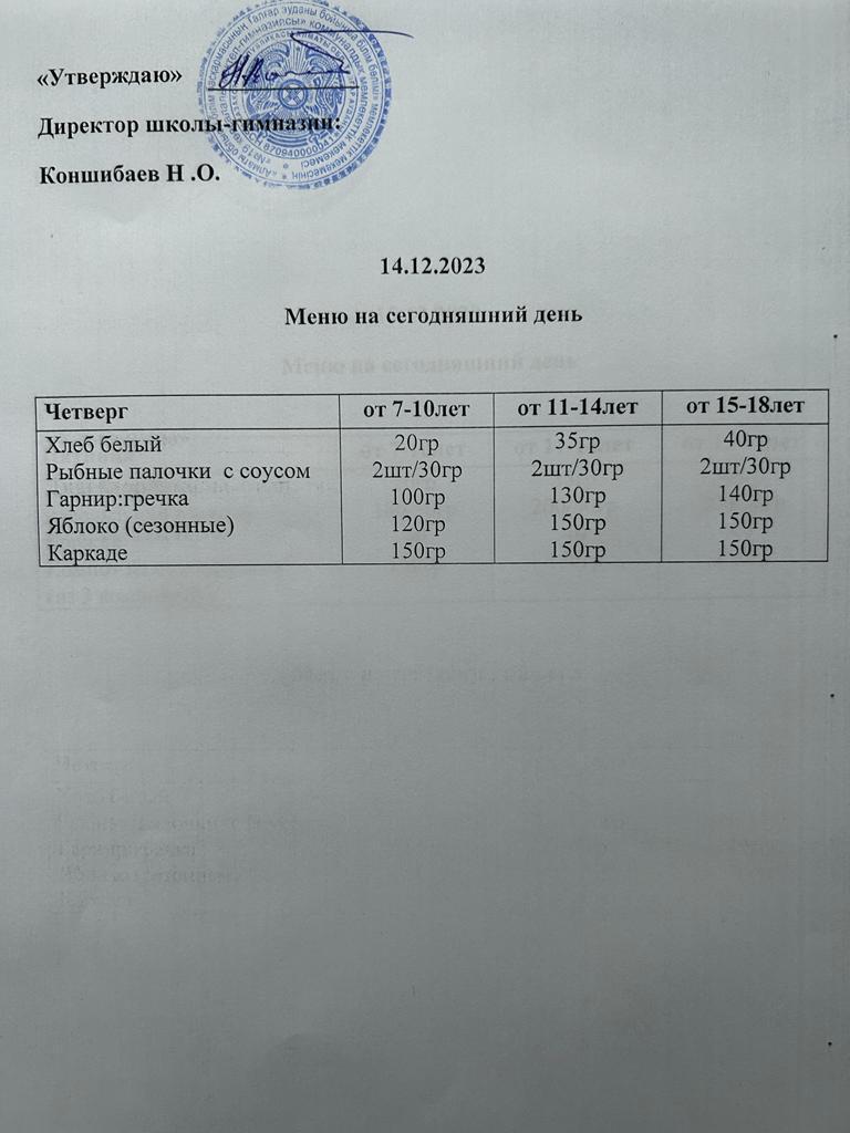 Ас мәзірі