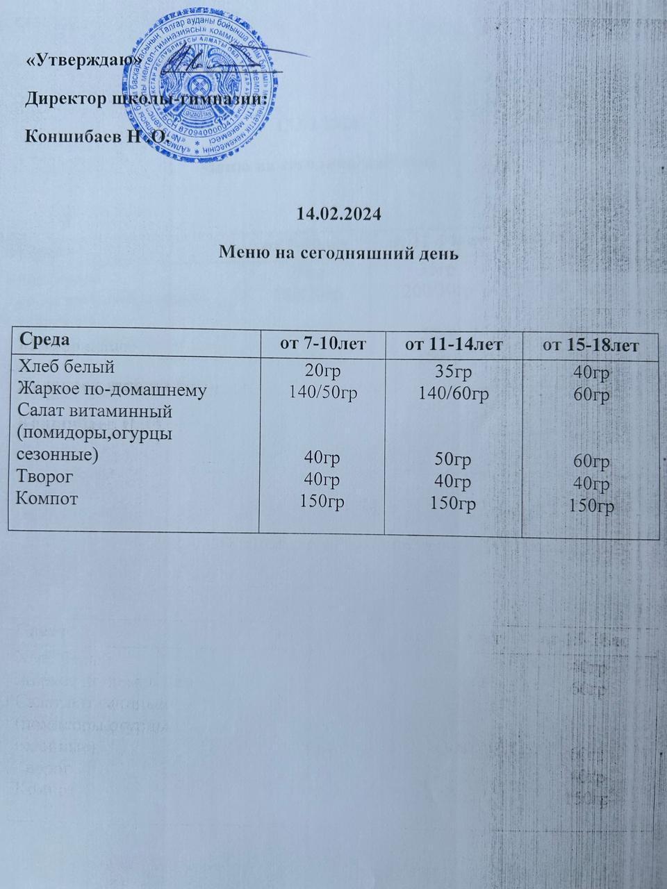 Ас мәзірі