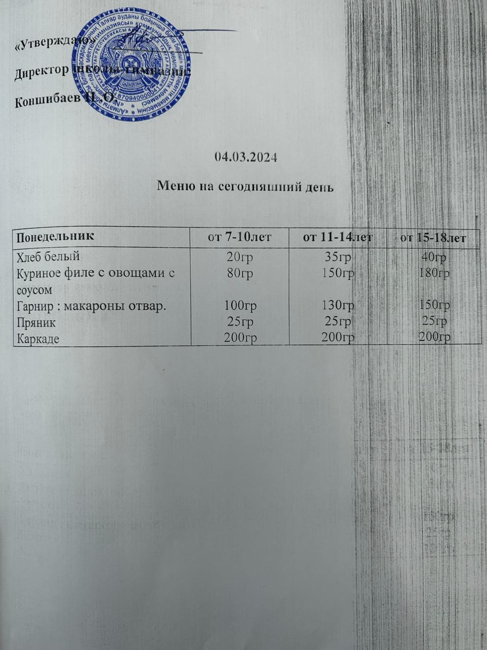 Ас мәзірі