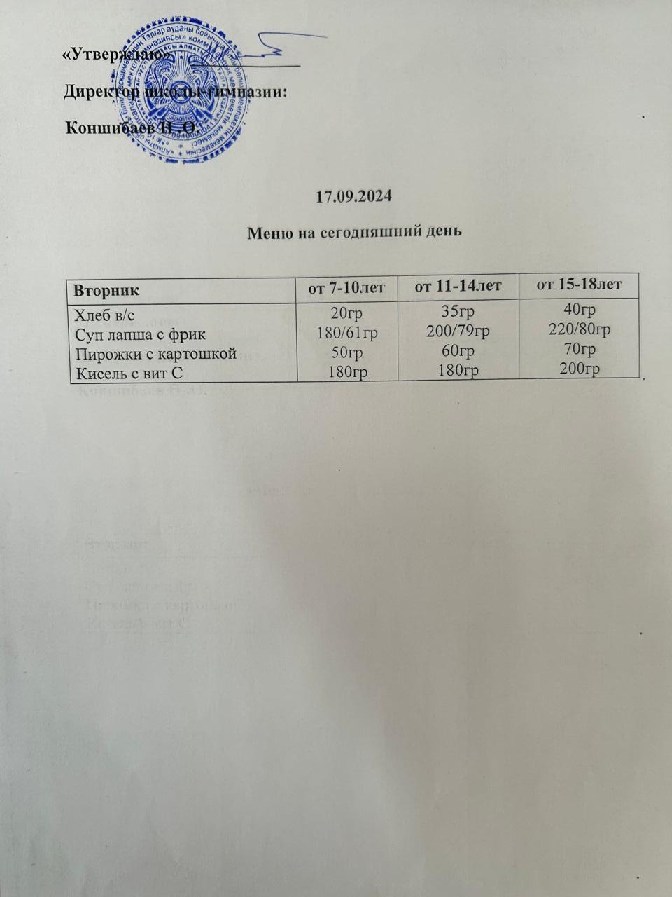 Ас мәзірі