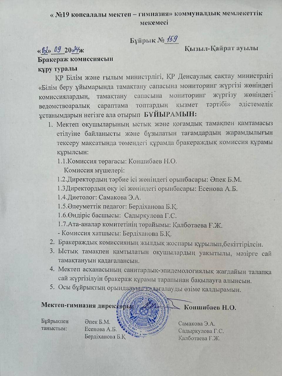 Бракераж 2024-2025 о.ж.
