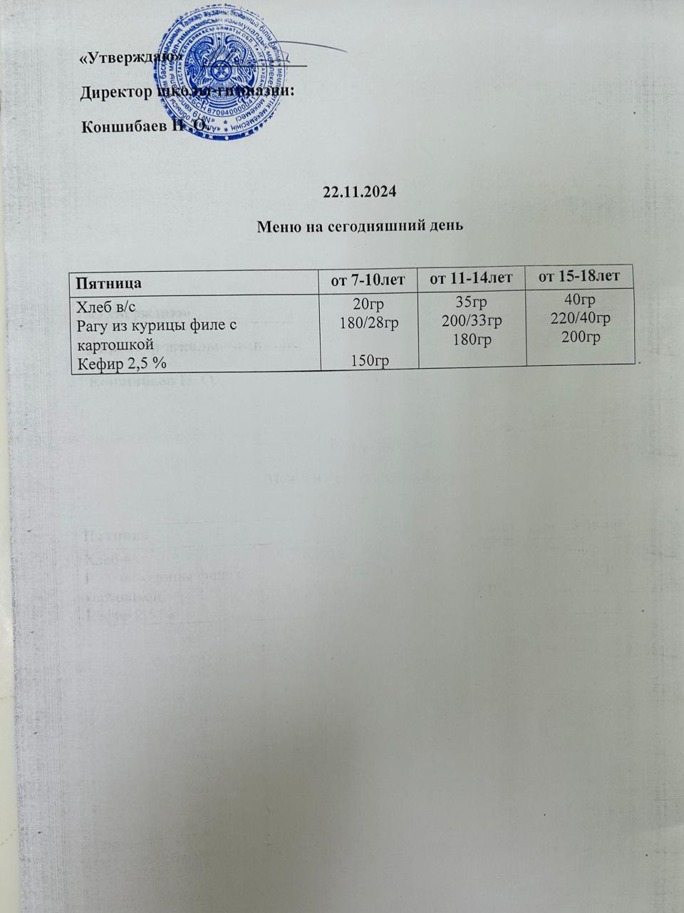 Ас мәзірі