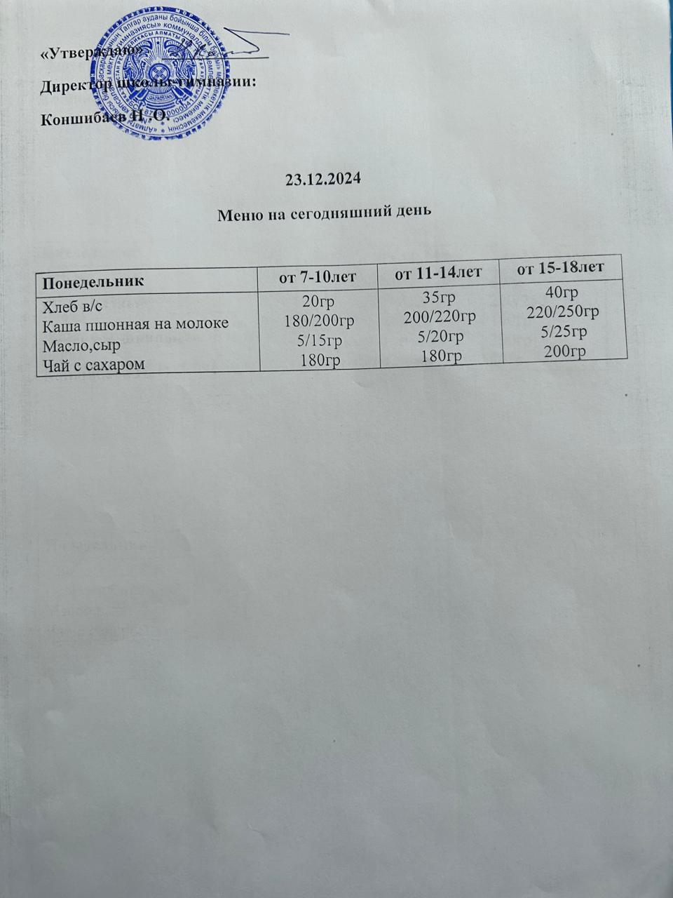Ас мәзірі