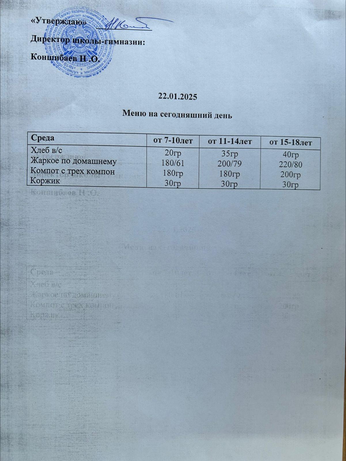 Ас мәзірі
