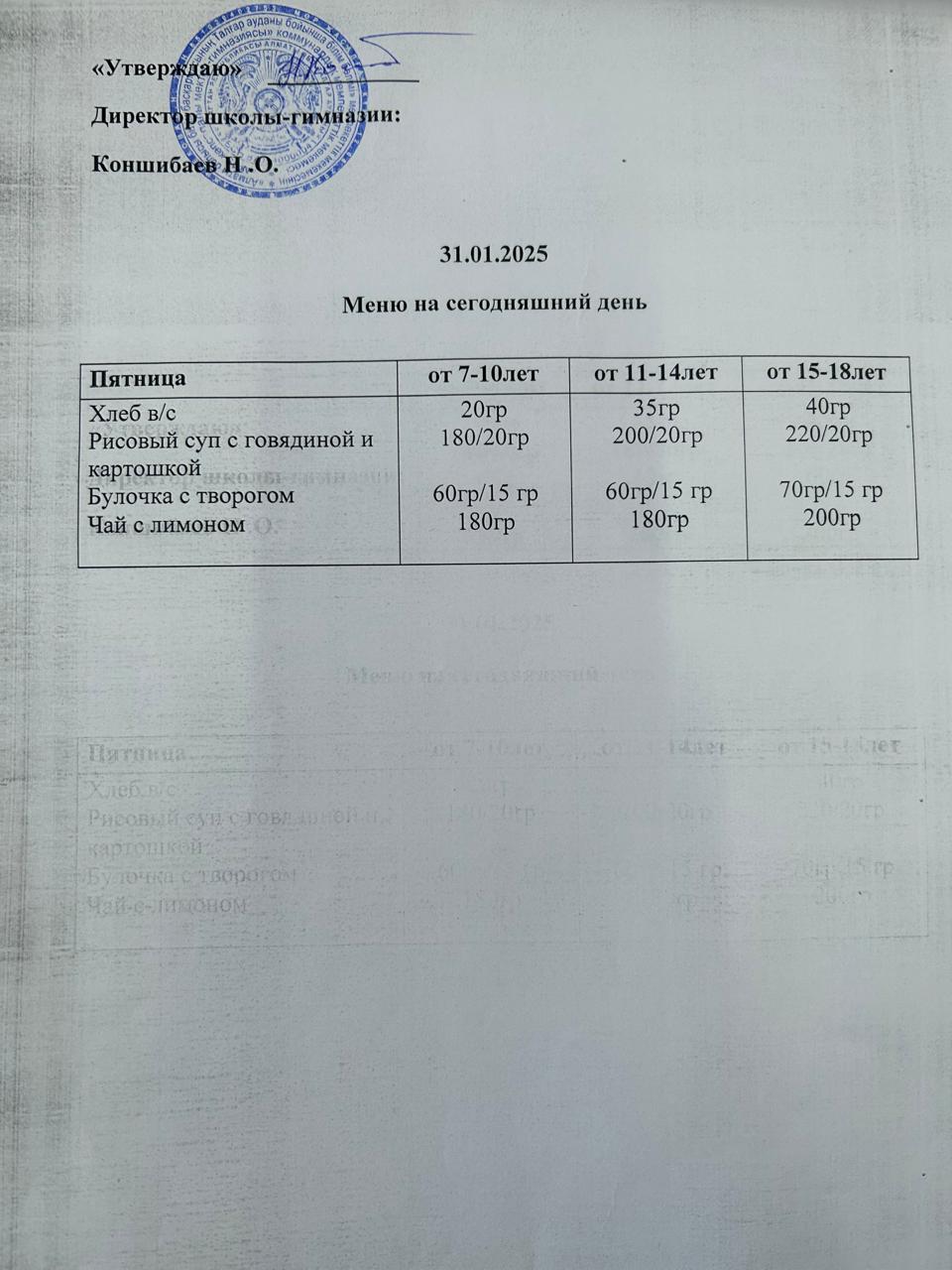 Ас мәзірі