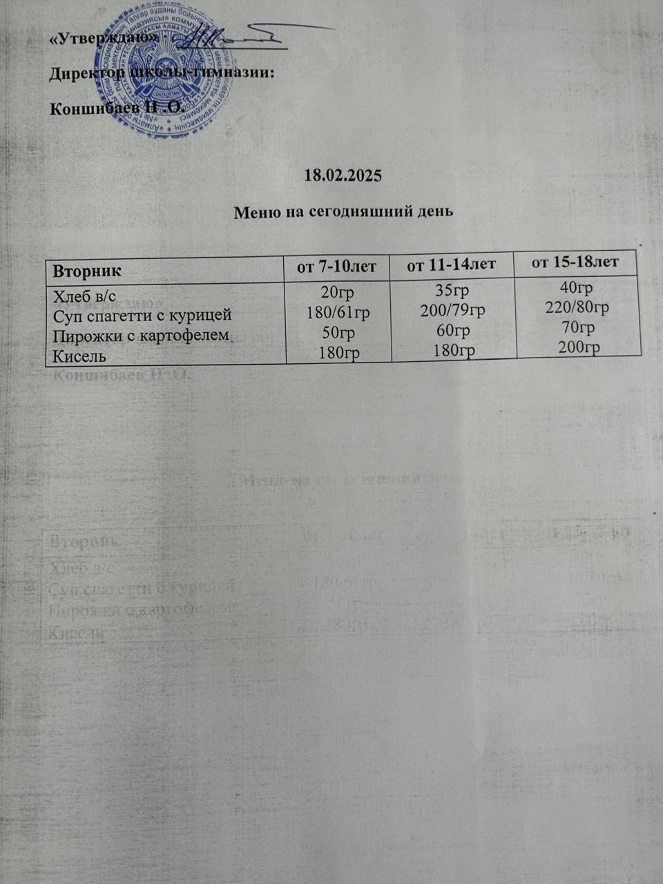 Ас мәзірі