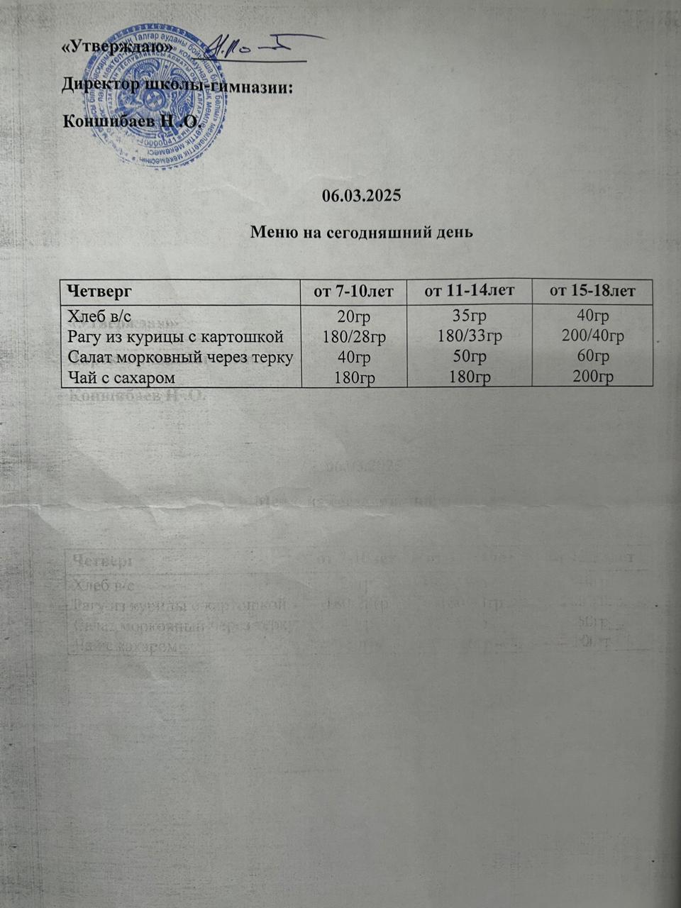Ас мәзірі