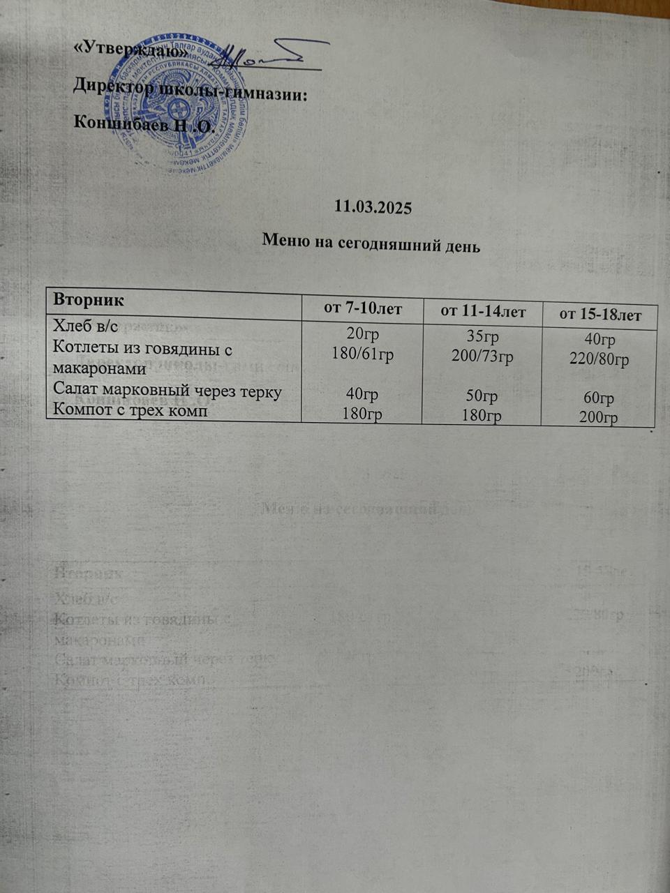 Ас мәзірі
