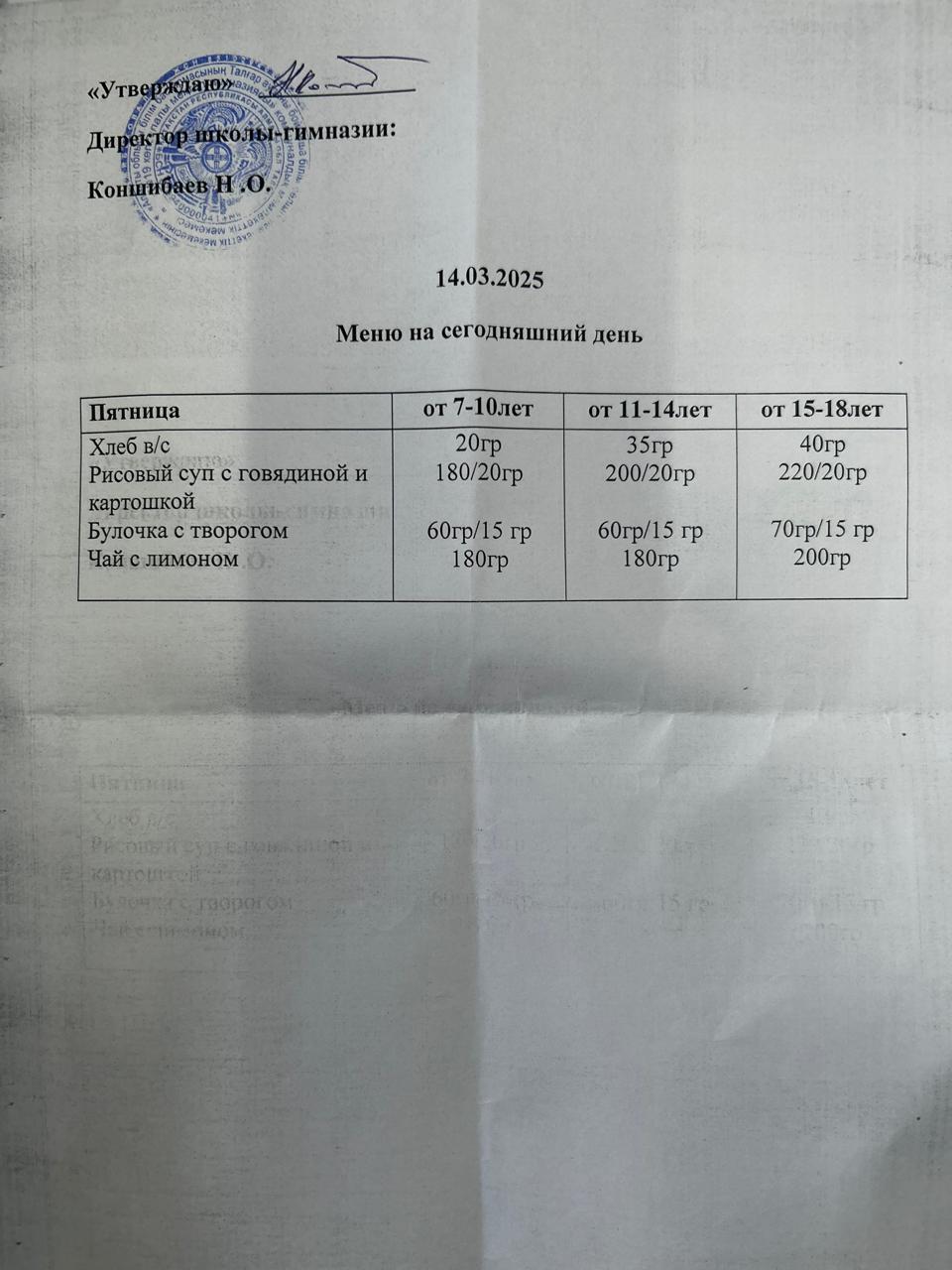 Ас мәзірі