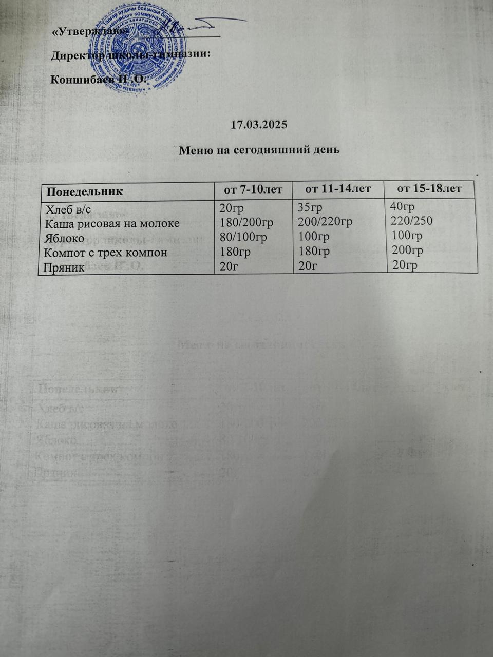 Ас мәзірі