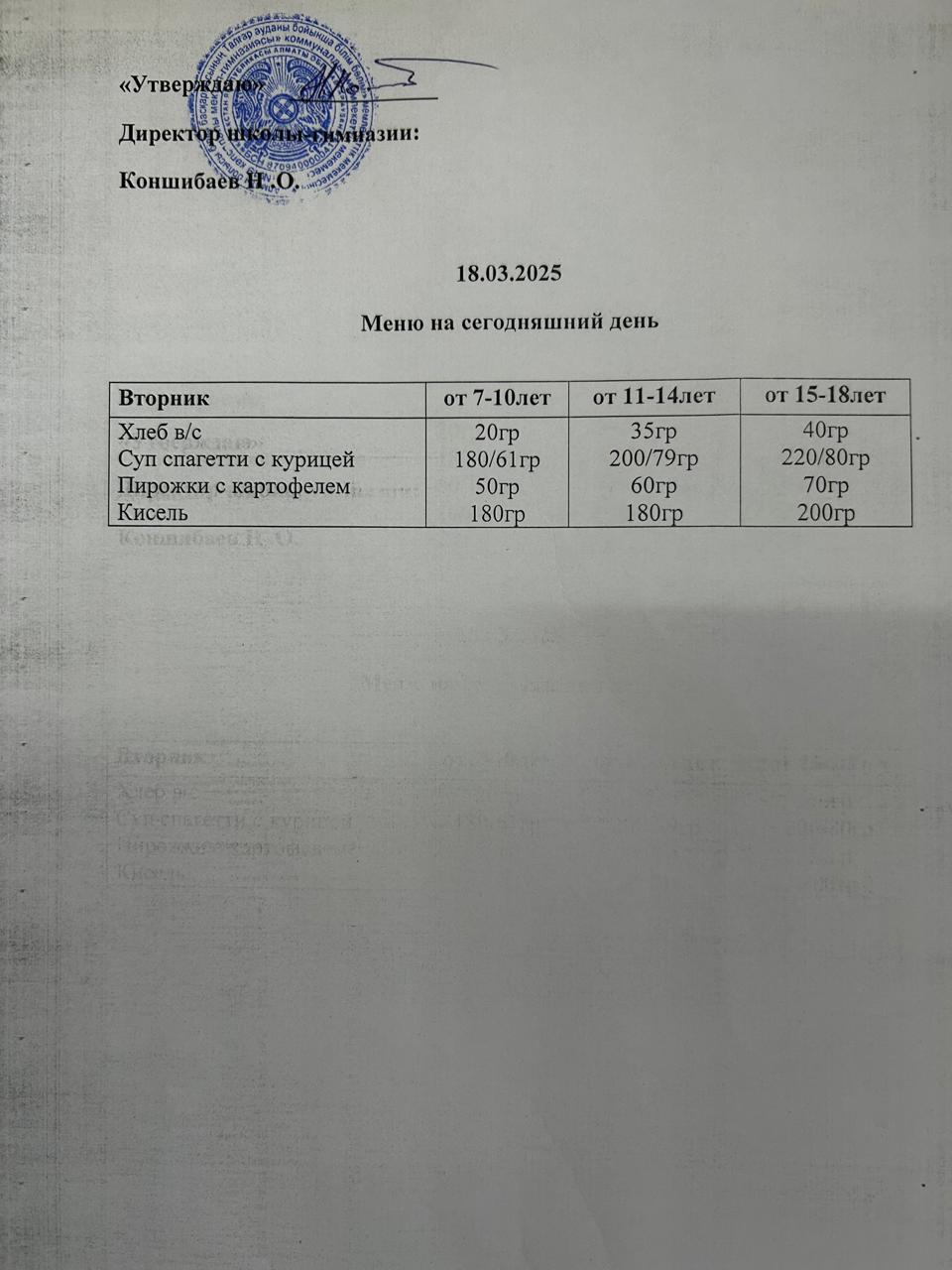 Ас мәзірі