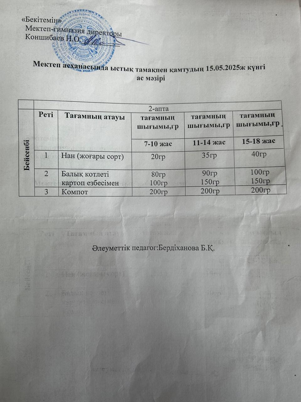 Ас мәзірі